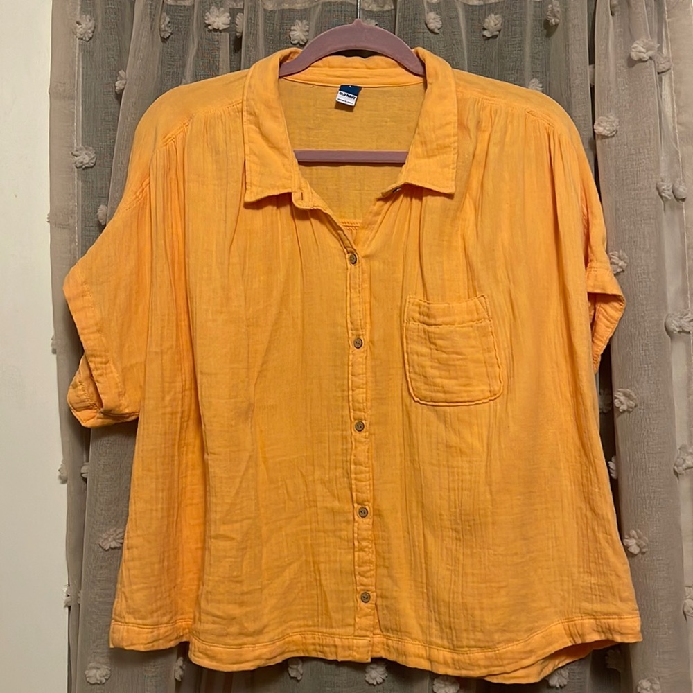 Orange Old Navy Linen Top Size Large